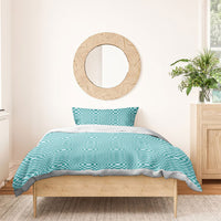 Cyan Filipino Binakol Motifs Bedding Set Mabuhay Philippines Festival Kusikus Pattern LT14 - Polynesian Pride