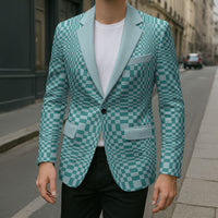 Cyan Filipino Binakol Motifs Blazer Mabuhay Philippines Festival Kusikus Pattern LT14 - Polynesian Pride