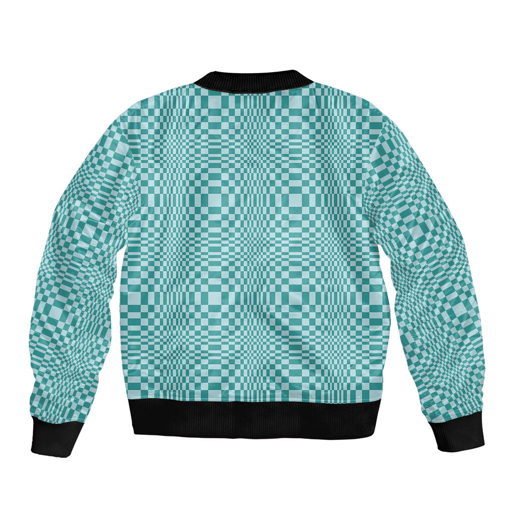 Cyan Filipino Binakol Motifs Bomber Jacket Mabuhay Philippines Festival Kusikus Pattern LT14 - Polynesian Pride