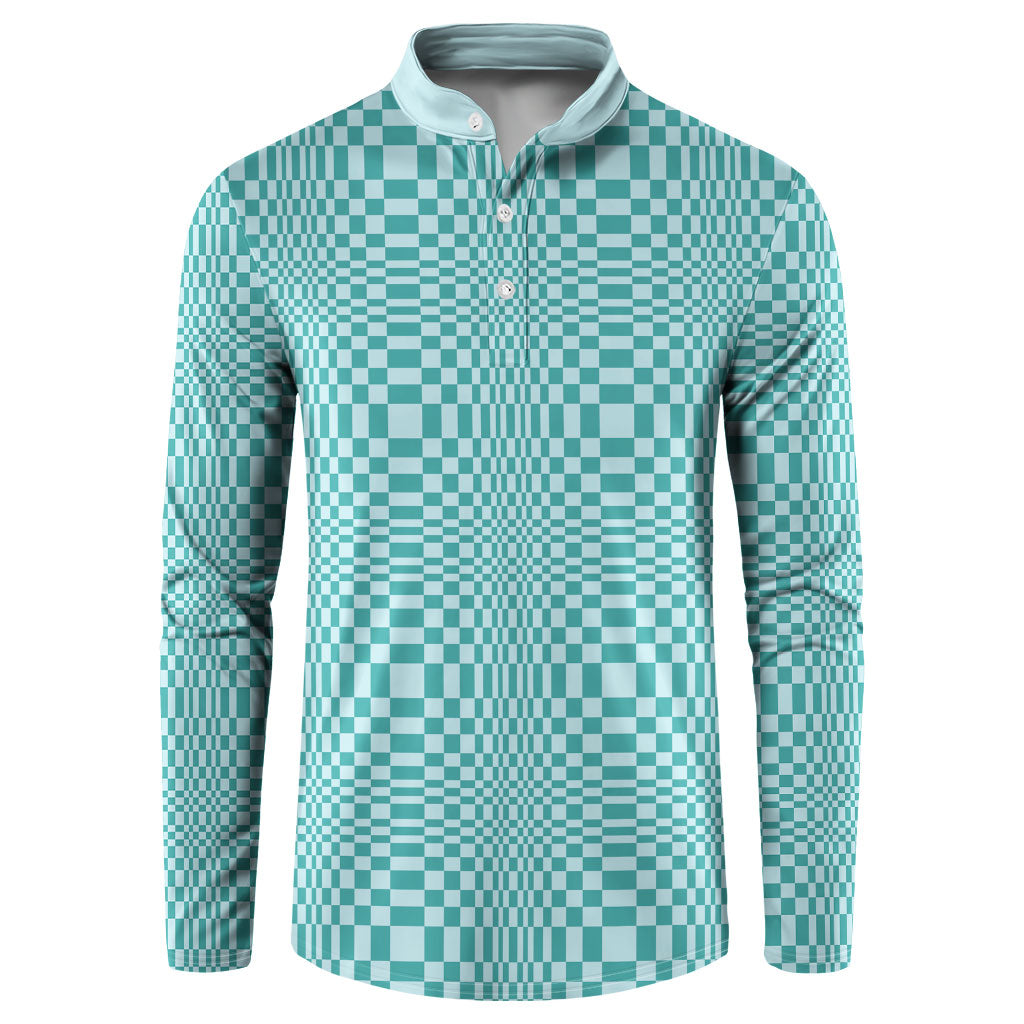 Cyan Filipino Binakol Motifs Button Sweatshirt Mabuhay Philippines Festival Kusikus Pattern LT14 Cyan - Polynesian Pride