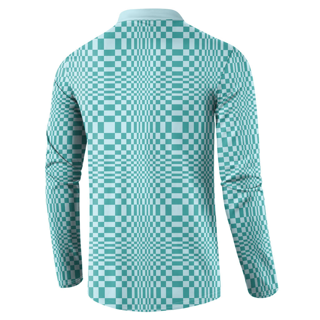 Cyan Filipino Binakol Motifs Button Sweatshirt Mabuhay Philippines Festival Kusikus Pattern LT14 - Polynesian Pride