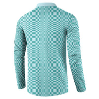Cyan Filipino Binakol Motifs Button Sweatshirt Mabuhay Philippines Festival Kusikus Pattern LT14 - Polynesian Pride