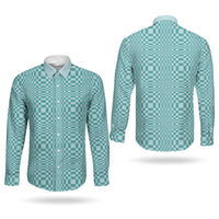 Cyan Filipino Binakol Motifs Couples Matching Off Shoulder Maxi Dress and Long Sleeve Button Shirt Mabuhay Philippines Festival Kusikus Pattern LT14 - Polynesian Pride
