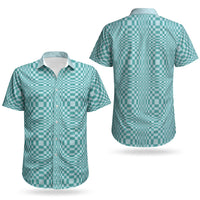 Cyan Filipino Binakol Motifs Couples Matching Short Sleeve Bodycon Dress and Hawaiian Shirt Mabuhay Philippines Festival Kusikus Pattern LT14 - Polynesian Pride