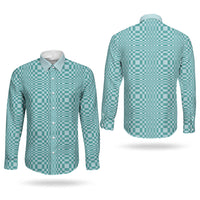 Cyan Filipino Binakol Motifs Couples Matching Tank Maxi Dress and Long Sleeve Button Shirt Mabuhay Philippines Festival Kusikus Pattern LT14 - Polynesian Pride