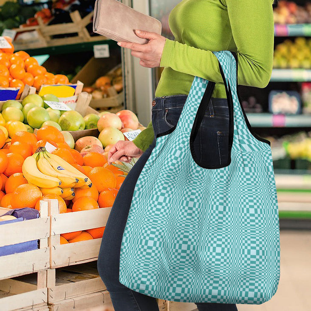 Cyan Filipino Binakol Motifs Grocery Bag Mabuhay Philippines Festival Kusikus Pattern LT14 - Polynesian Pride