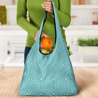 Cyan Filipino Binakol Motifs Grocery Bag Mabuhay Philippines Festival Kusikus Pattern LT14 - Polynesian Pride