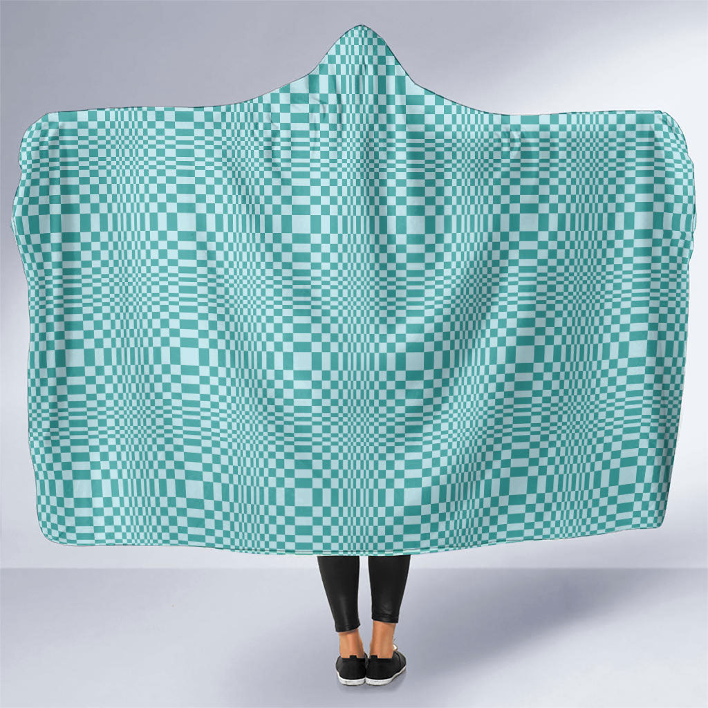 Cyan Filipino Binakol Motifs Hooded Blanket Mabuhay Philippines Festival Kusikus Pattern LT14 One Size Cyan - Polynesian Pride