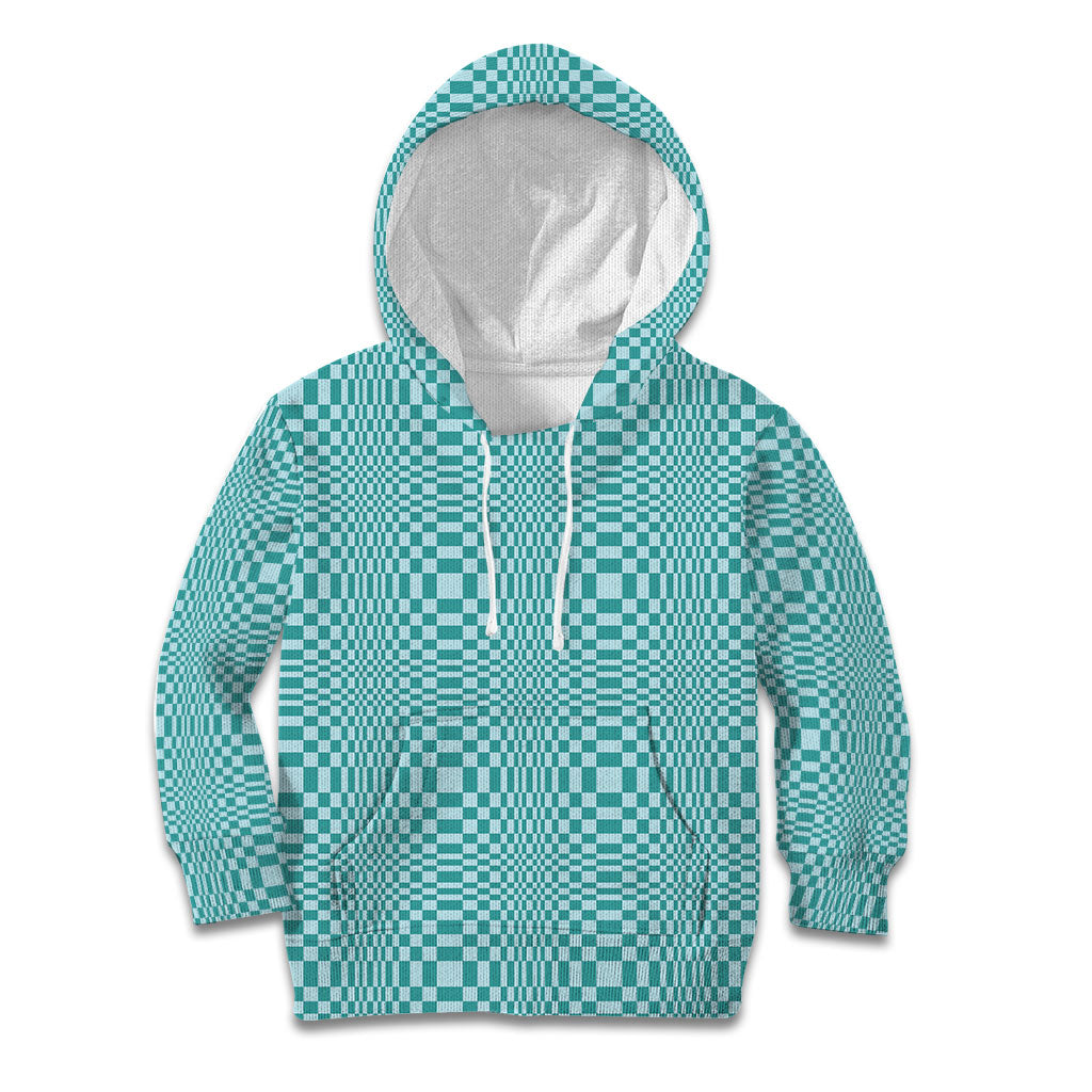 Cyan Filipino Binakol Motifs Kid Hoodie Mabuhay Philippines Festival Kusikus Pattern LT14 Hoodie Cyan - Polynesian Pride