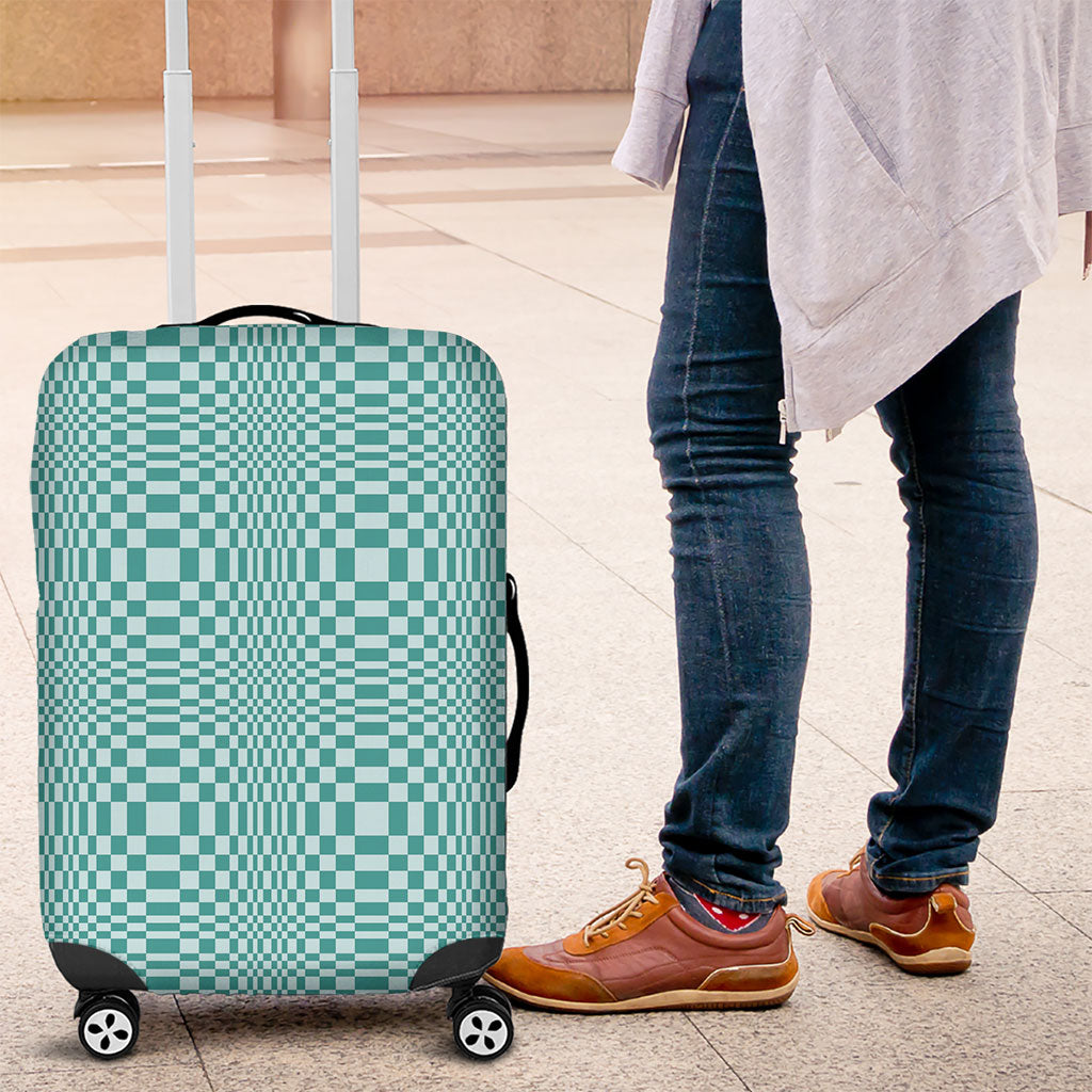 Cyan Filipino Binakol Motifs Luggage Cover Mabuhay Philippines Festival Kusikus Pattern LT14 Cyan - Polynesian Pride