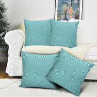 Cyan Filipino Binakol Motifs Pillow Cover Mabuhay Philippines Festival Kusikus Pattern LT14 - Polynesian Pride