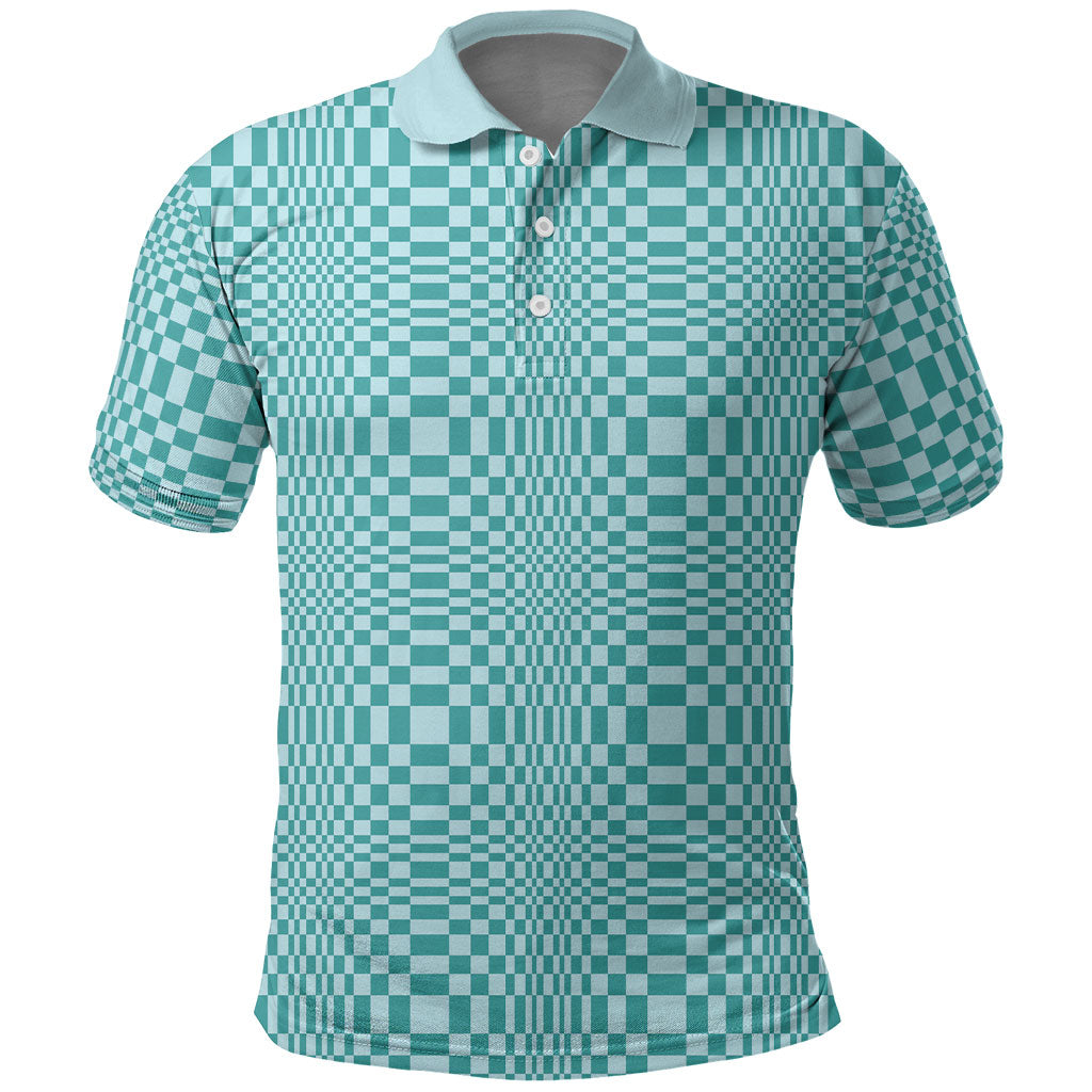 Cyan Filipino Binakol Motifs Polo Shirt Mabuhay Philippines Festival Kusikus Pattern LT14 Cyan - Polynesian Pride