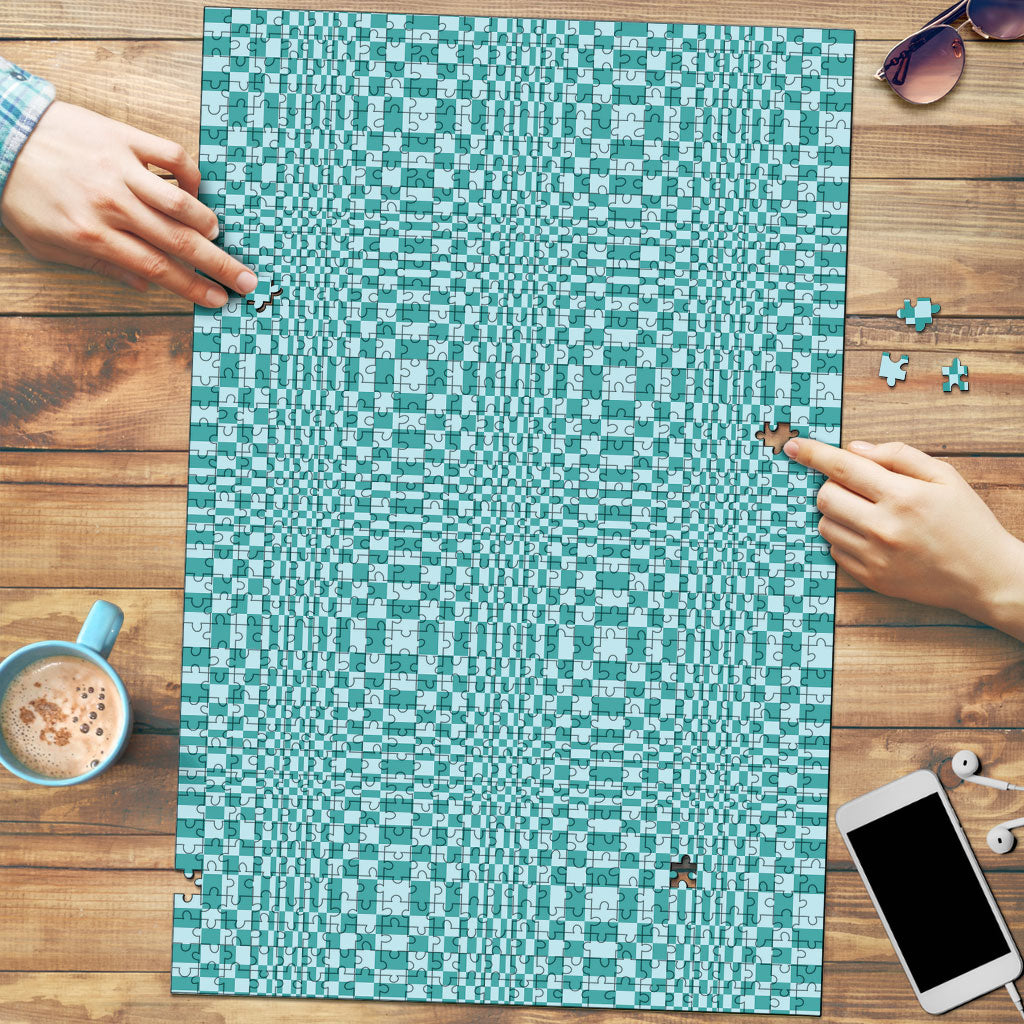 Cyan Filipino Binakol Motifs Puzzle Mabuhay Philippines Festival Kusikus Pattern LT14 Cyan - Polynesian Pride