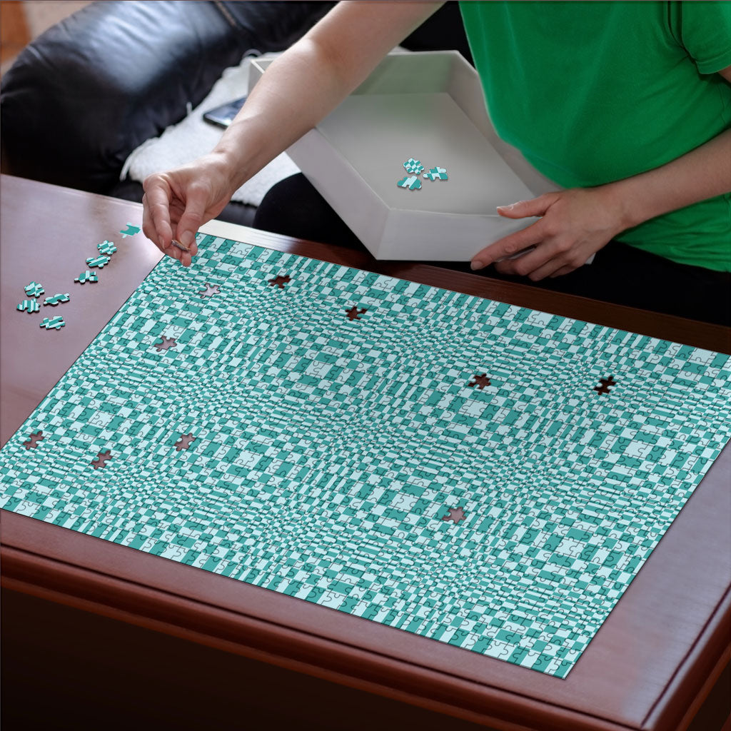 Cyan Filipino Binakol Motifs Puzzle Mabuhay Philippines Festival Kusikus Pattern LT14 - Polynesian Pride