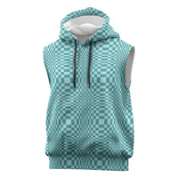 Cyan Filipino Binakol Motifs Sleeveless Hoodie Mabuhay Philippines Festival Kusikus Pattern LT14 Cyan - Polynesian Pride