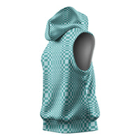Cyan Filipino Binakol Motifs Sleeveless Hoodie Mabuhay Philippines Festival Kusikus Pattern LT14 - Polynesian Pride