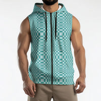 Cyan Filipino Binakol Motifs Sleeveless Zip Hoodie Mabuhay Philippines Festival Kusikus Pattern LT14 - Polynesian Pride