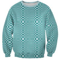 Cyan Filipino Binakol Motifs Sweatshirt Mabuhay Philippines Festival Kusikus Pattern LT14 Unisex Cyan - Polynesian Pride