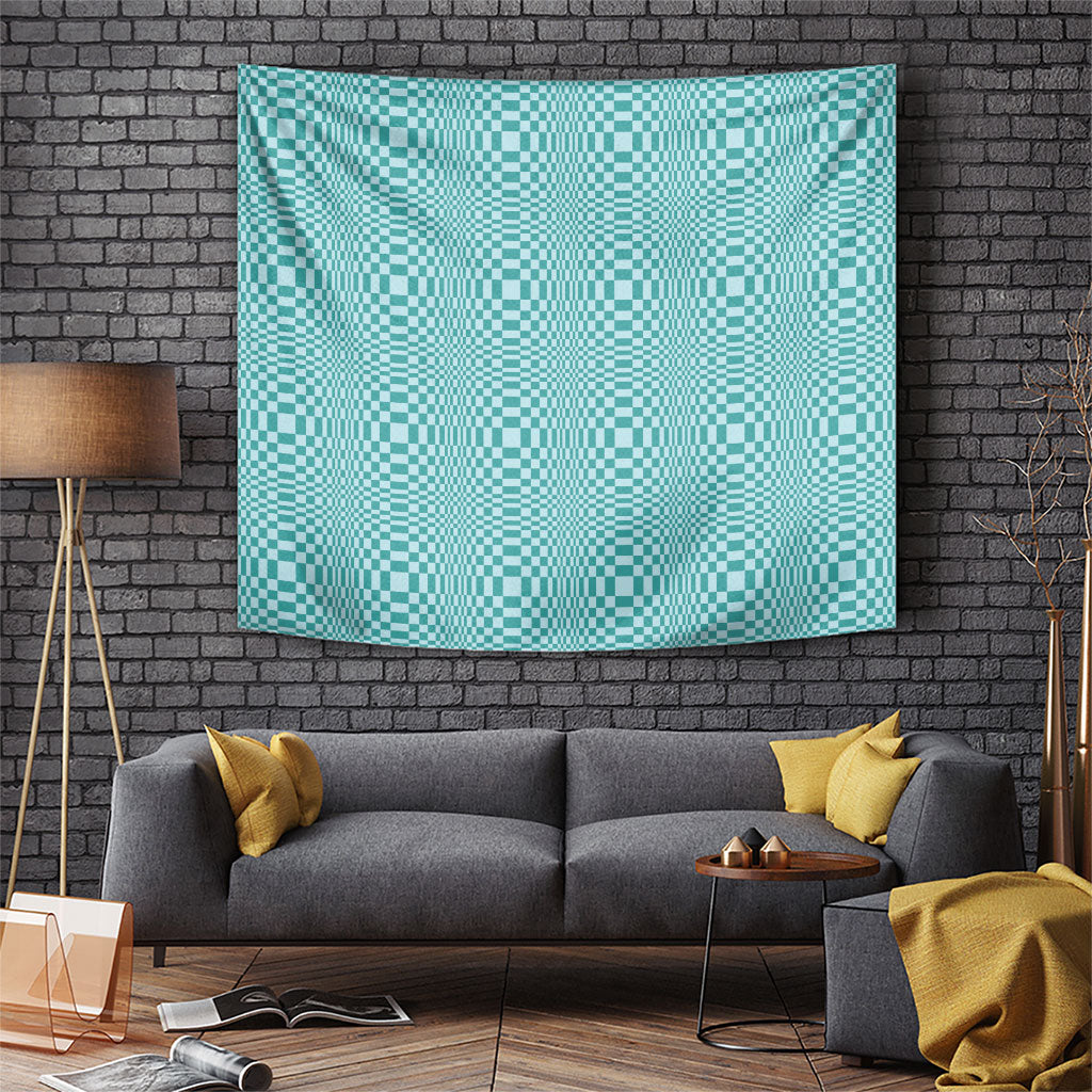 Cyan Filipino Binakol Motifs Tapestry Mabuhay Philippines Festival Kusikus Pattern