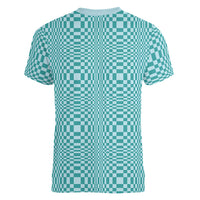 Cyan Filipino Binakol Motifs Women V-Neck T-Shirt Mabuhay Philippines Festival Kusikus Pattern LT14 - Polynesian Pride