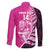 New Zealand Silver Fern Rugby Custom Family Matching Long Sleeve Bodycon Dress and Hawaiian Shirt All Black Maori Pattern Pink - Polynesian Pride