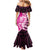New Zealand Silver Fern Rugby Custom Family Matching Mermaid Dress and Hawaiian Shirt All Black Maori Pattern Pink - Polynesian Pride