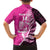 New Zealand Silver Fern Rugby Custom Family Matching Summer Maxi Dress and Hawaiian Shirt All Black Maori Pattern Pink - Polynesian Pride