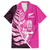 New Zealand Silver Fern Rugby Custom Family Matching Summer Maxi Dress and Hawaiian Shirt All Black Maori Pattern Pink - Polynesian Pride