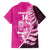 New Zealand Silver Fern Rugby Custom Family Matching Summer Maxi Dress and Hawaiian Shirt All Black Maori Pattern Pink - Polynesian Pride