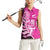 New Zealand Silver Fern Rugby Custom Women Sleeveless Polo Shirt All Black Maori Pattern Pink - Polynesian Pride