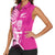 New Zealand Silver Fern Rugby Custom Women Sleeveless Polo Shirt All Black Maori Pattern Pink - Polynesian Pride