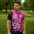 New Zealand Silver Fern Rugby Custom Zipper Polo Shirt All Black Maori Pattern Pink - Polynesian Pride