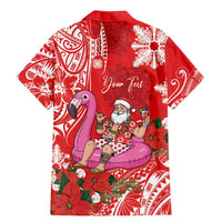 Personalized Hawaii Christmas Family Matching Mermaid Dress and Hawaiian Shirt Mele Kalikimaka Chilling Shaka Santa Flamingo - Polynesian Pride