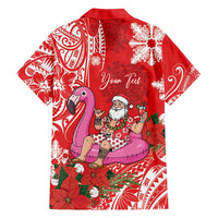 Personalized Hawaii Christmas Hawaiian Shirt Mele Kalikimaka Chilling Shaka Santa Flamingo - Polynesian Pride