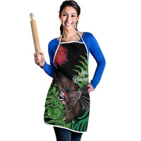 Meri Kirihimete New Zealand Apron Piwakawaka Koru Fern Mix Pohutukawa - Polynesian Pride