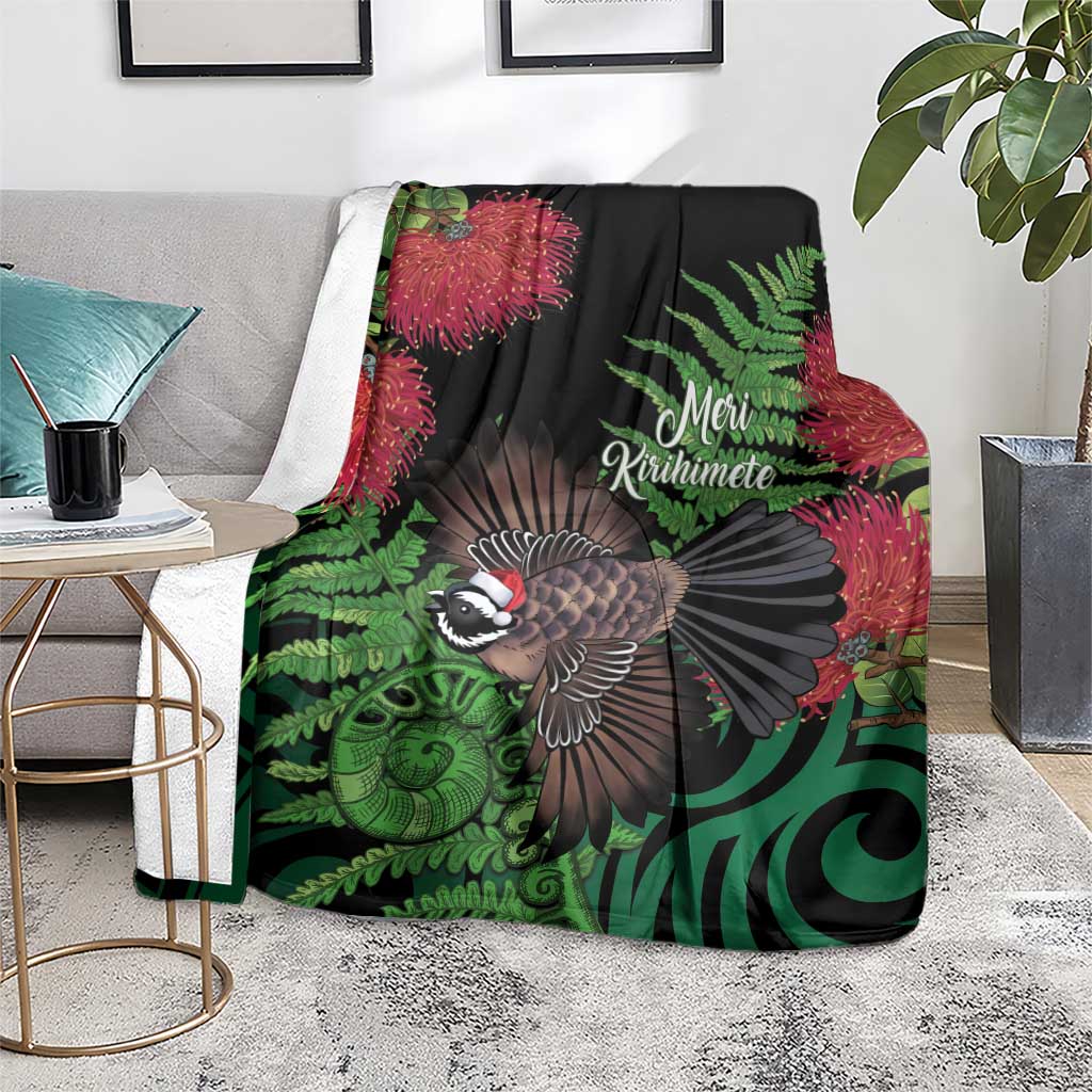 Meri Kirihimete New Zealand Blanket Piwakawaka Koru Fern Mix Pohutukawa - Polynesian Pride