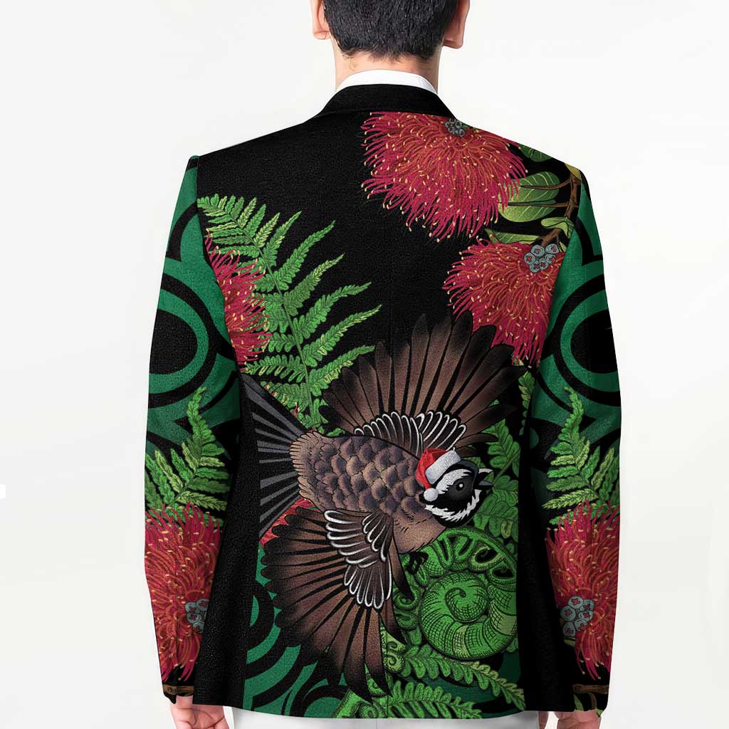 Meri Kirihimete New Zealand Blazer Piwakawaka Koru Fern Mix Pohutukawa - Polynesian Pride