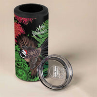 Meri Kirihimete New Zealand 4 in 1 Can Cooler Tumbler Piwakawaka Koru Fern Mix Pohutukawa - Polynesian Pride