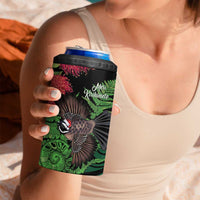 Meri Kirihimete New Zealand 4 in 1 Can Cooler Tumbler Piwakawaka Koru Fern Mix Pohutukawa - Polynesian Pride