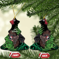 Meri Kirihimete New Zealand Ceramic Ornament Piwakawaka Koru Fern Mix Pohutukawa - Polynesian Pride