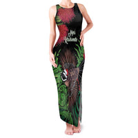 Meri Kirihimete New Zealand Family Matching Tank Maxi Dress and Hawaiian Shirt Piwakawaka Koru Fern Mix Pohutukawa - Polynesian Pride