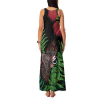 Meri Kirihimete New Zealand Family Matching Tank Maxi Dress and Hawaiian Shirt Piwakawaka Koru Fern Mix Pohutukawa - Polynesian Pride