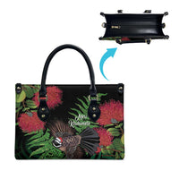 Meri Kirihimete New Zealand Leather Bag Piwakawaka Koru Fern Mix Pohutukawa - Polynesian Pride