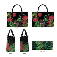 Meri Kirihimete New Zealand Leather Bag Piwakawaka Koru Fern Mix Pohutukawa - Polynesian Pride