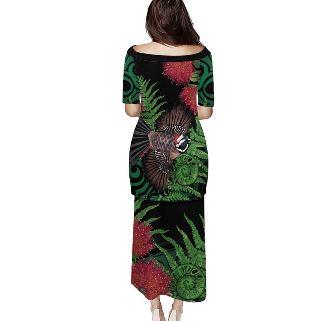 Meri Kirihimete New Zealand Puletasi Piwakawaka Koru Fern Mix Pohutukawa - Polynesian Pride