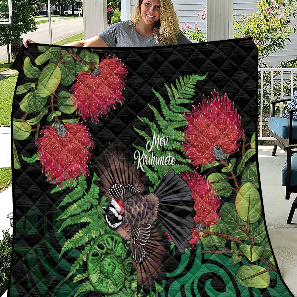 Meri Kirihimete New Zealand Quilt Piwakawaka Koru Fern Mix Pohutukawa - Polynesian Pride
