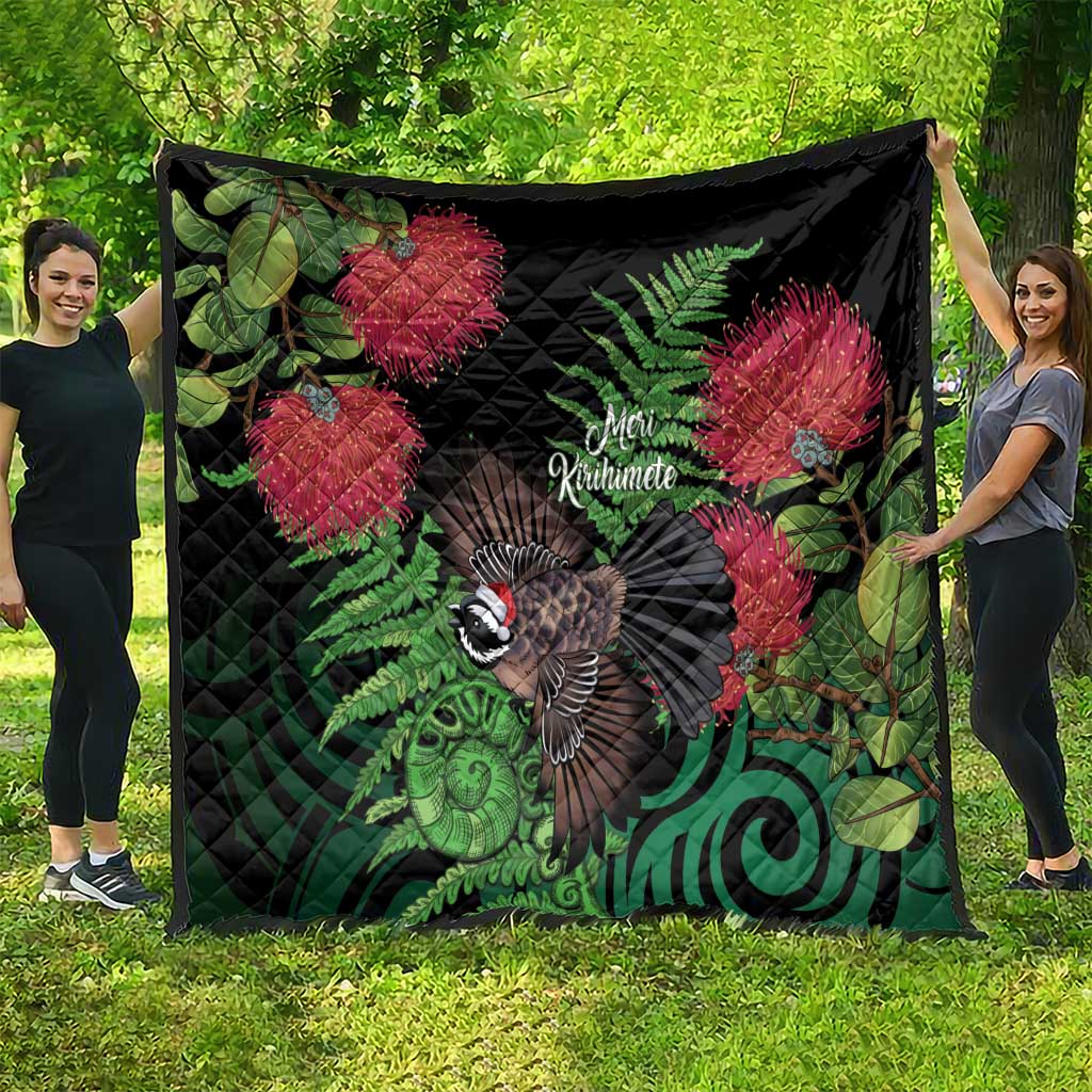 Meri Kirihimete New Zealand Quilt Piwakawaka Koru Fern Mix Pohutukawa - Polynesian Pride