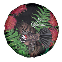 Meri Kirihimete New Zealand Spare Tire Cover Piwakawaka Koru Fern Mix Pohutukawa - Polynesian Pride