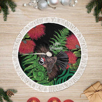 Meri Kirihimete New Zealand Tree Skirt Piwakawaka Koru Fern Mix Pohutukawa - Polynesian Pride