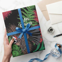 Meri Kirihimete New Zealand Wrapping Paper Piwakawaka Koru Fern Mix Pohutukawa - Polynesian Pride